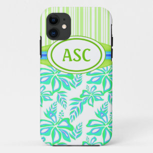 Capa Para iPhone 11 Monograma Hibiscus Flower iPhone 5 Case