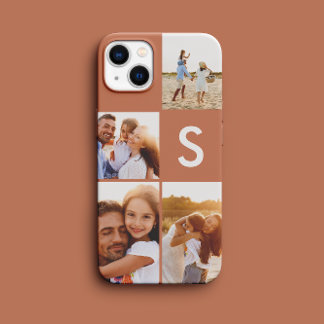 Capa Para iPhone 11 Monograma inicial de colagem fotográfica moderna t