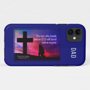 Capa Para iPhone 11 Monograma KNEELS ANTES DE DEUS Christian