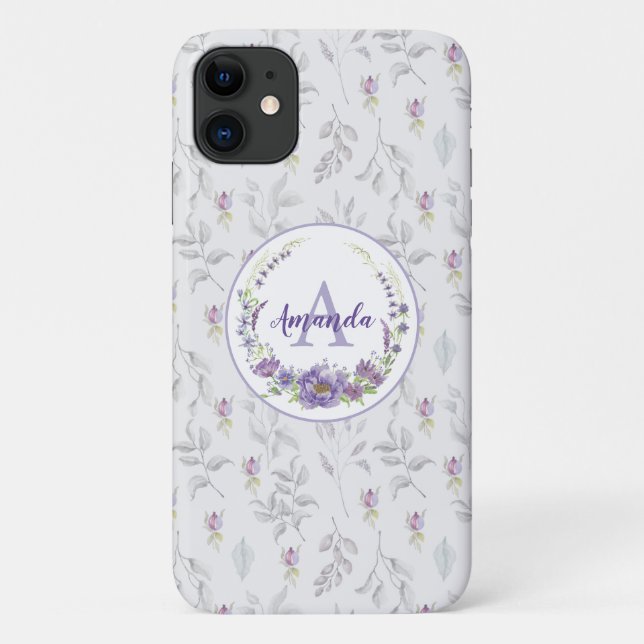 Capa Para iPhone 11 Monograma - letra A, personalizada (Verso)