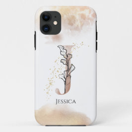 Capa Para iPhone 11 Monograma - Letra Moderna Inicial J Boho Personali