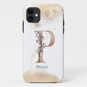Capa Para iPhone 11 Monograma - Letra Moderna Inicial P Boho Personali