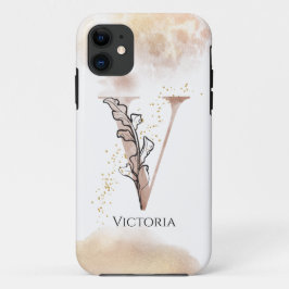 Capa Para iPhone 11 Monograma - Letra Moderna Inicial V Boho Personali