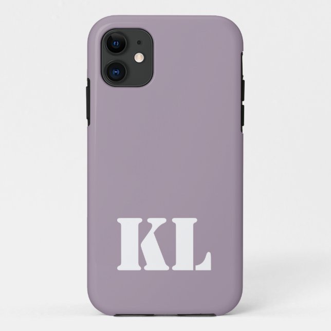 Capa Para iPhone 11 Monograma Mínimo de Cor Sólida rosa Quartz (Verso)