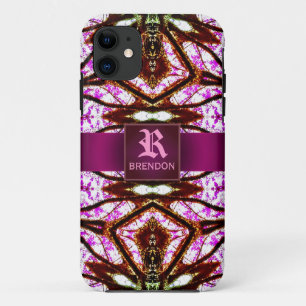 Capa Para iPhone 11 Monograma novo do costume do teste padrão do Bati
