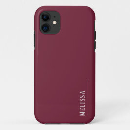 Capa Para iPhone 11 Monograma personalizado, burgundy moderno