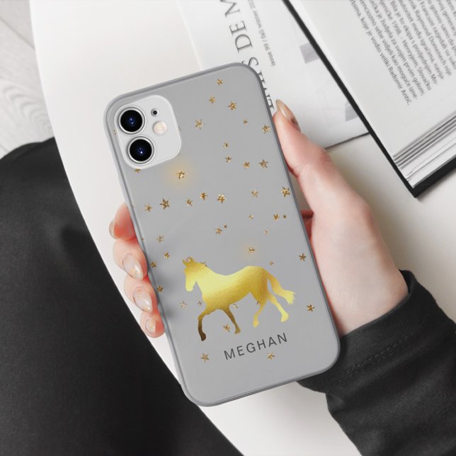 Capa Para iPhone 11 Monograma Personalizado de Estrelas de Cavalo Dour (Criador carregado)