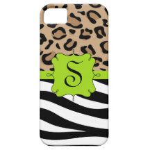 Monograma Personalizado de Impressão Zebra e Leopa
