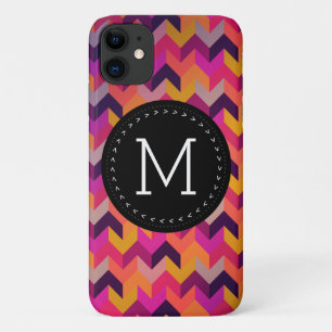 Capa Para iPhone 11 Monograma Personalizado de Padrão Geométrico Col