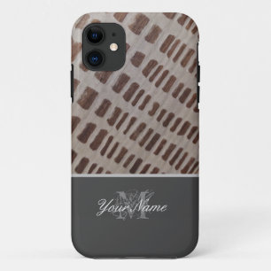Capa Para iPhone 11 Monograma personalizável com grunge de madeira!
