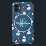 CAPA PARA iPhone 11 MONOGRAMA PERSONALIZÁVEL DO CHRISTMAS WINTER SNOWM<br><div class="desc">Adicione alguma exclusividade e diversão à sua experiência diária através deste design único e moderno. Divirta-se com esta design e muito amor.</div>