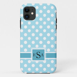 Capa Para iPhone 11 Monograma Polkadot Moderno