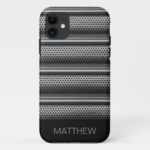 Capa Para iPhone 11 Monograma Prateado Moderno