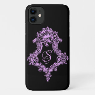 Capa Para iPhone 11 Monograma Rosa Gótico Romântico