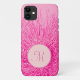Capa Para iPhone 11 Monograma Rosa Rosa Quente Rosa Personalizado