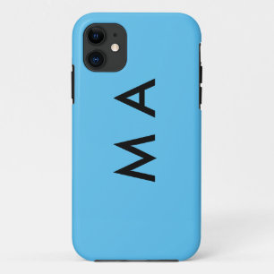 Capa Para iPhone 11 Monograma simples adicione a letra do seu nome hom
