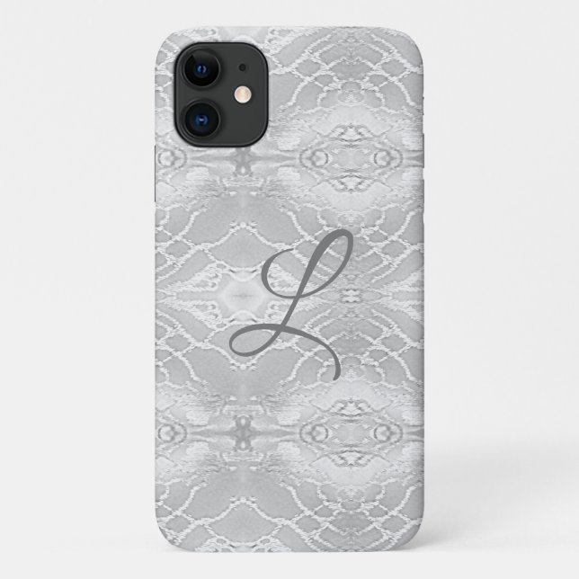 Capa Para iPhone 11 Monogrammed Faux Satin (Verso)