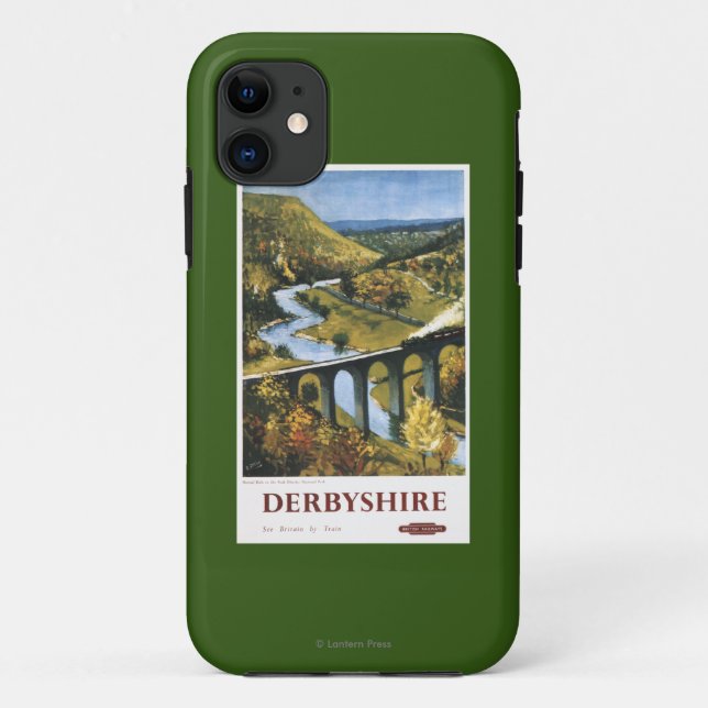 Capa Para iPhone 11 Monsal Dale, trem e viaduto British Rail (Verso)