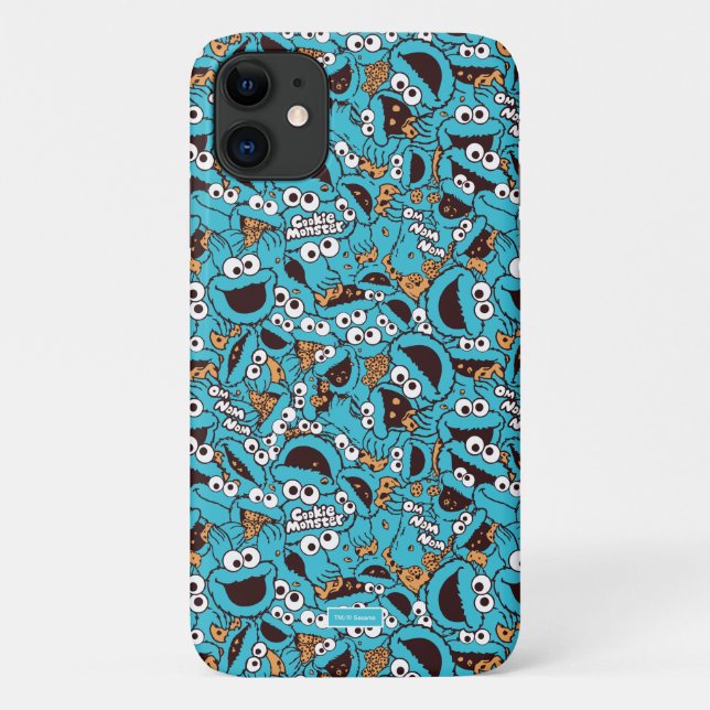 Capa Para iPhone 11 Monstro Come Bolachas | Nom Nom Nom Estampa (Verso)