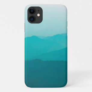 Capa Para iPhone 11 Montanhas Teal ombré
