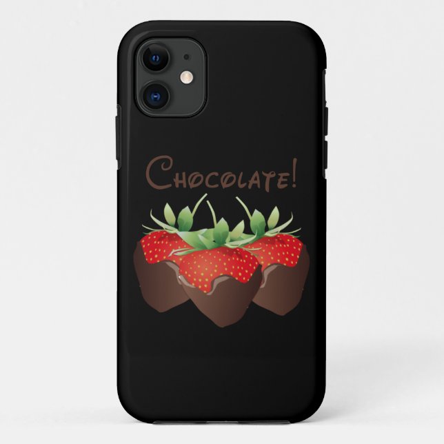 Capa Para iPhone 11 Morango do chocolate (Verso)