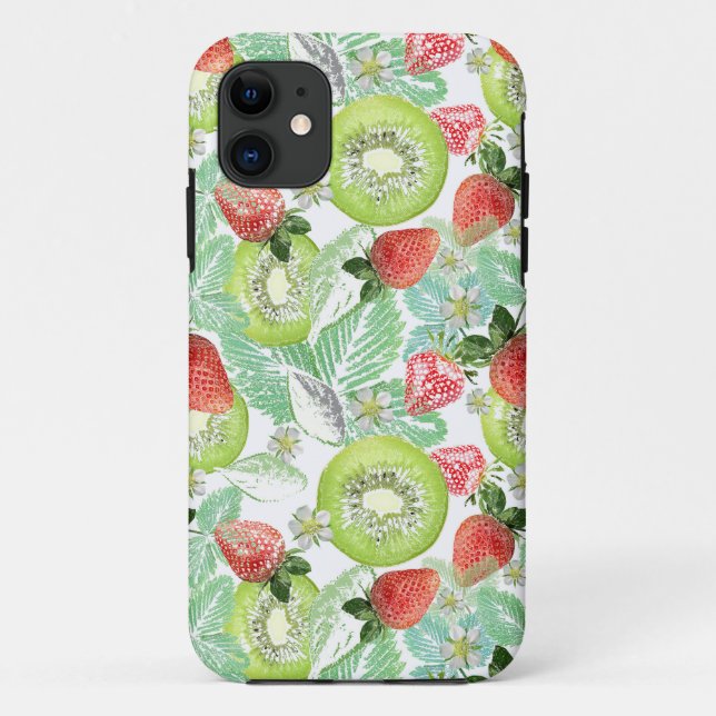 Capa Para iPhone 11 Morango e kiwi. (Verso)