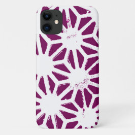 Capa Para iPhone 11 Morango e padrão geométrico branco