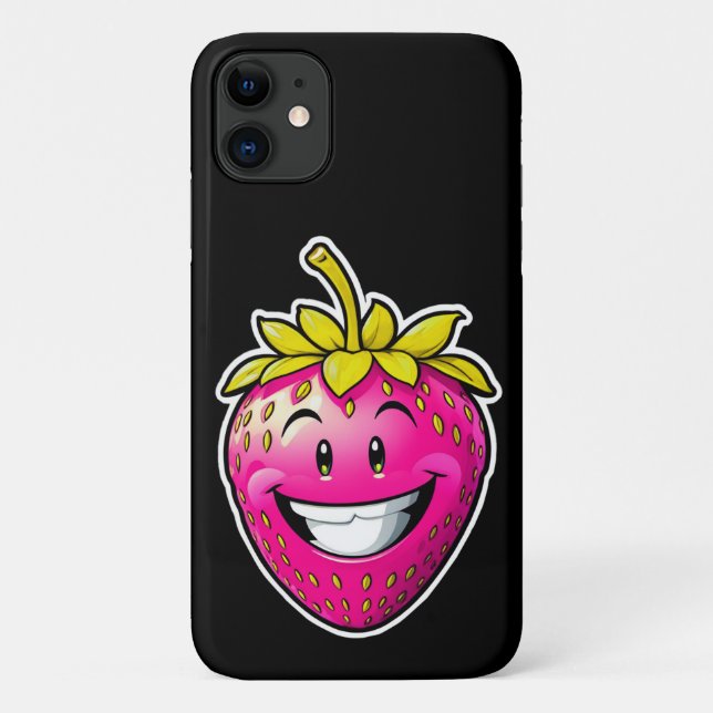 Capa Para iPhone 11 Morango Rosa (Verso)