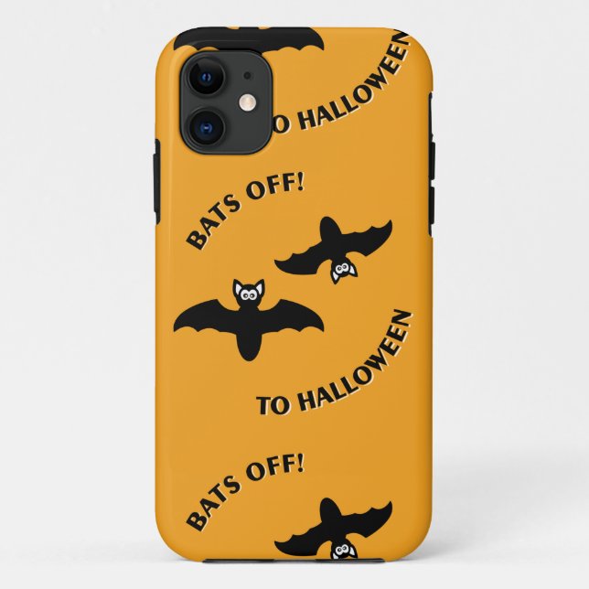 Capa Para iPhone 11 Morcego Na Praça Laranja Do Halloween (Verso)