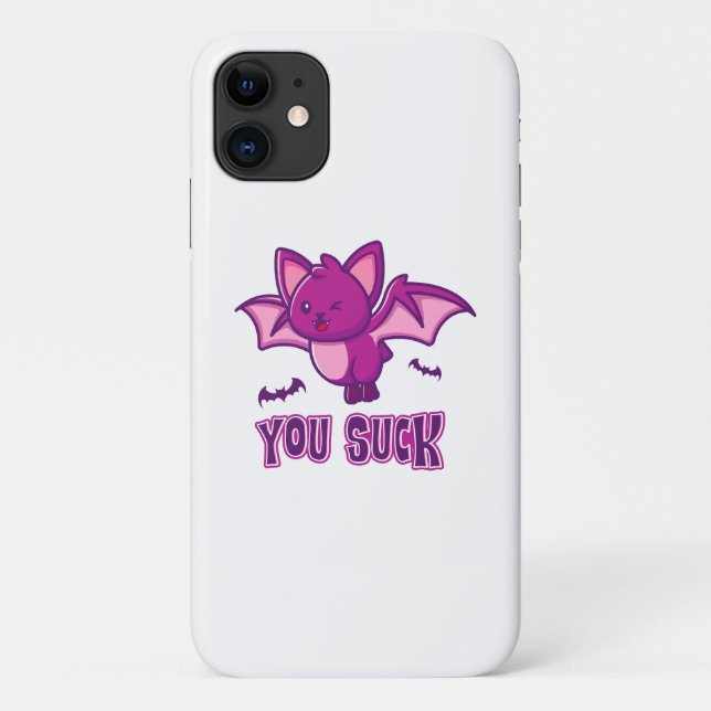 Capa Para iPhone 11 Morcegos Vampiros de Halloween Fofos e Divertidos  (Verso)