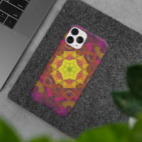 Mosaico Mandala Flor Amarelo Cor-de-rosa e roxo