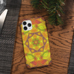 Capa Para iPhone 11 Mosaico Mandala Flor Amarelo Laranja e Roxo