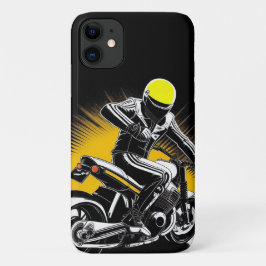 Capa Para iPhone 11 🌃 Motociclista Urbano em Movimento