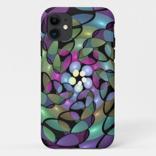 Capa Para iPhone 11 Movimentos Coloridos Abstrato Trippy Fractal Art