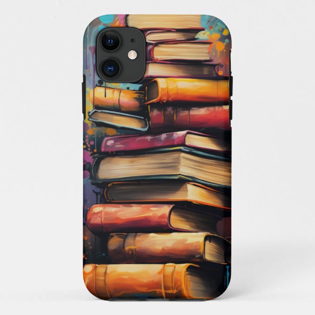 Capa Para iPhone 11 Muitos livros (Verso)