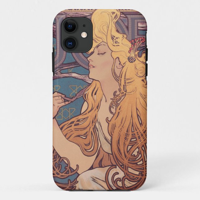 Capa Para iPhone 11 Mulher Alfonse Mucha Job Art Nouveau (Verso)