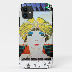 Capa Para iPhone 11 MULHER COM TURBÃO AMARELO ORIENTAL / Fashion Bele