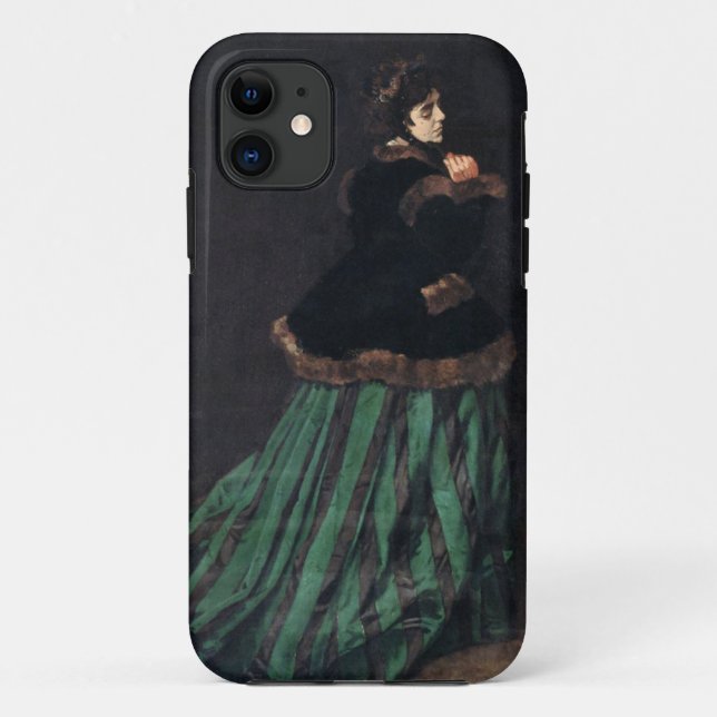 Capa Para iPhone 11 Mulher de Monet com Vestido Verde (Verso)