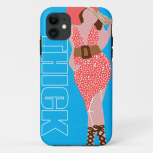 Capa Para iPhone 11 Mulher espessa em um vestido de Bolinhas
