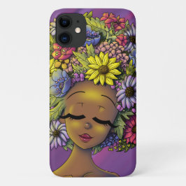 Capa Para iPhone 11 Mulher Negra com Flor Afro