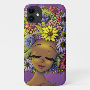 Capa Para iPhone 11 Mulher Negra com iPhone Afro