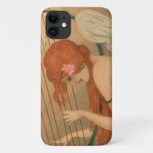 Capa Para iPhone 11 Música Antiga Músicos Anjos Vitorianos Flauta Harp