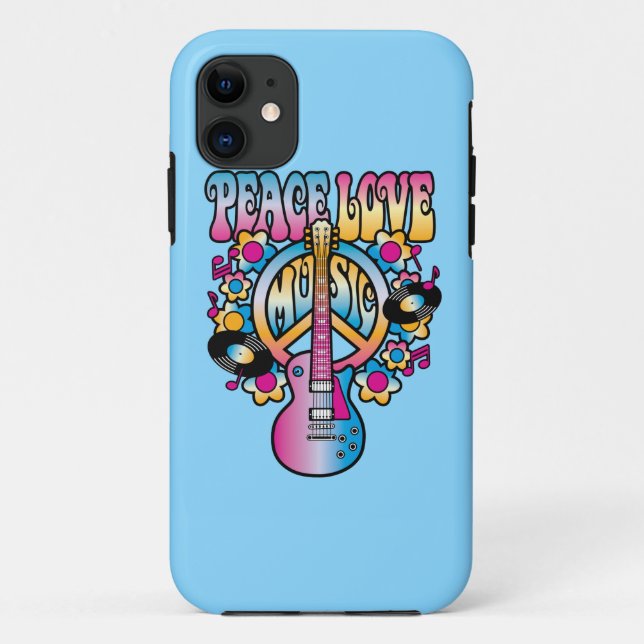 Capa Para iPhone 11 Música do amor da paz (Verso)