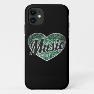 Capa Para iPhone 11 Música Retro Heart Blackboard Love