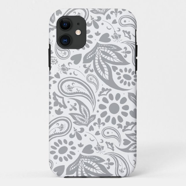Capa Para iPhone 11 Na moda Branco da cinza da  Padrão (Verso)