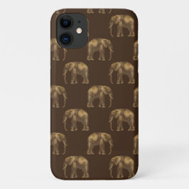 Capa Para iPhone 11 Na moda Elegante de Elefante Dourado