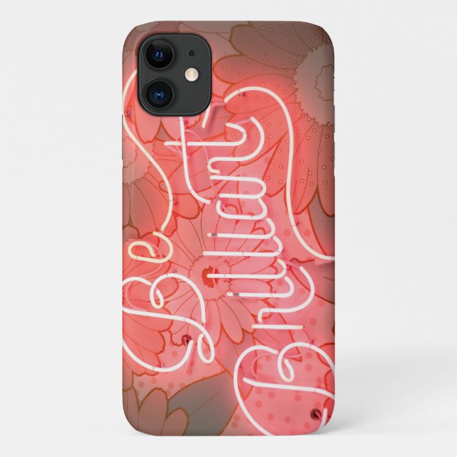 Capa Para iPhone 11 Na moda Neon Be Brilliant Floral (Verso)