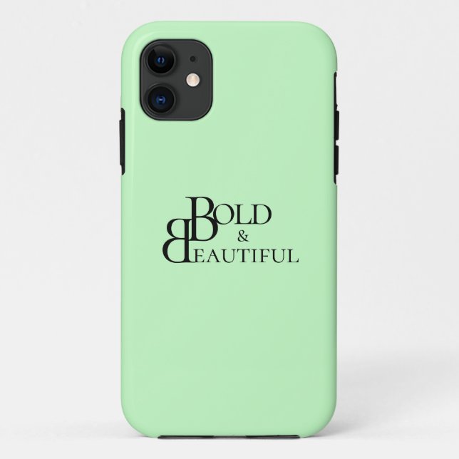 Capa Para iPhone 11 Na moda preto Monogramas - Design (Verso)