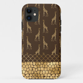 Capa Para iPhone 11 Na moda Safari Africano Dourado