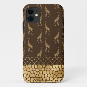 Capa Para iPhone 11 Na moda Safari Africano Dourado